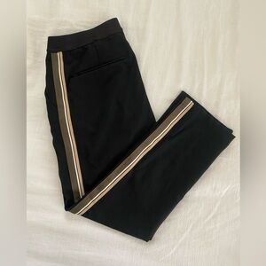 H&M black ankle length pants with side stripes